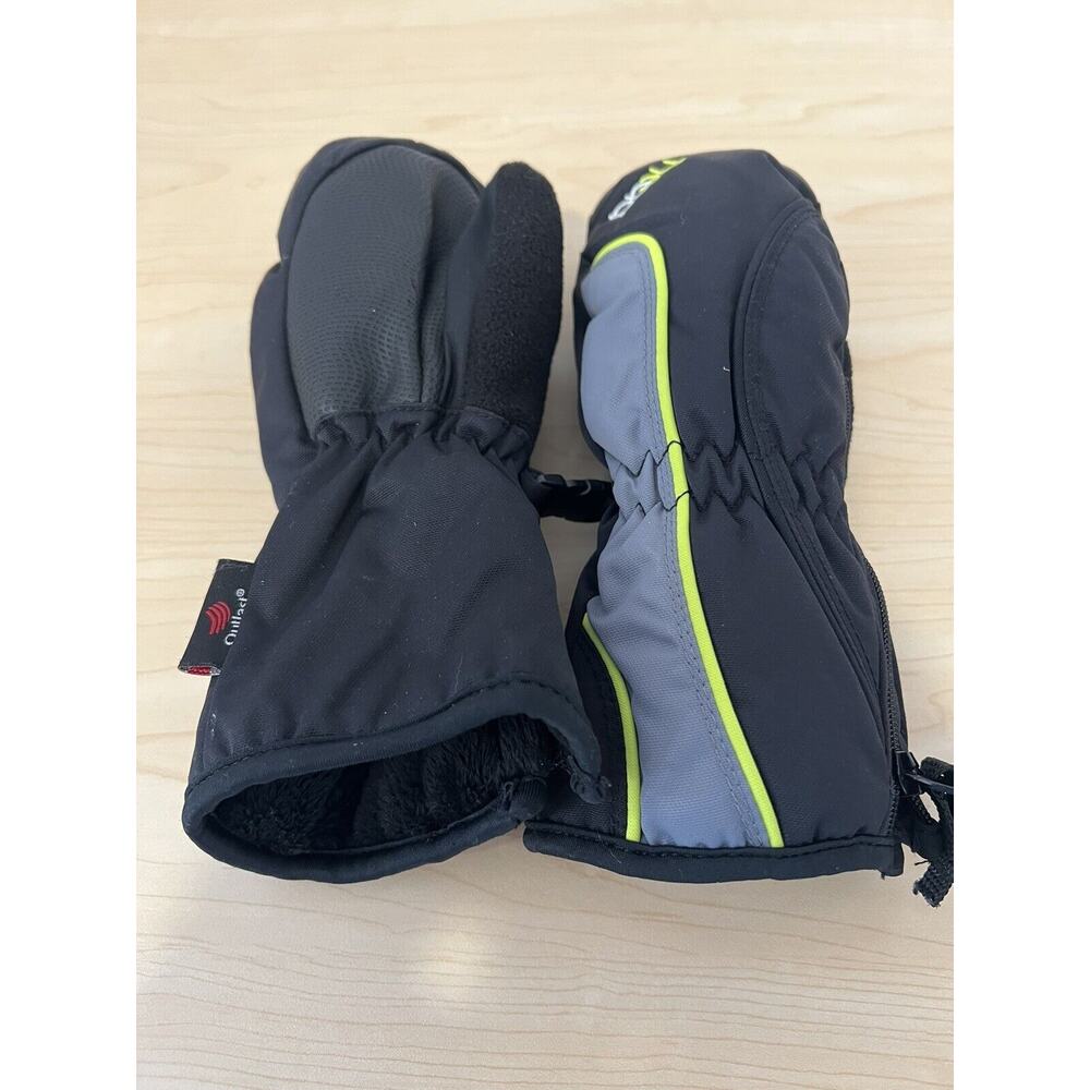 Head JR Boy's Snow Ski Mitten/Gloves (Black/Gray/Neon Size S/P/P